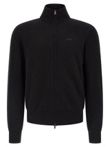 Hugo Boss Upalano Black Cotton Cardigan for Men