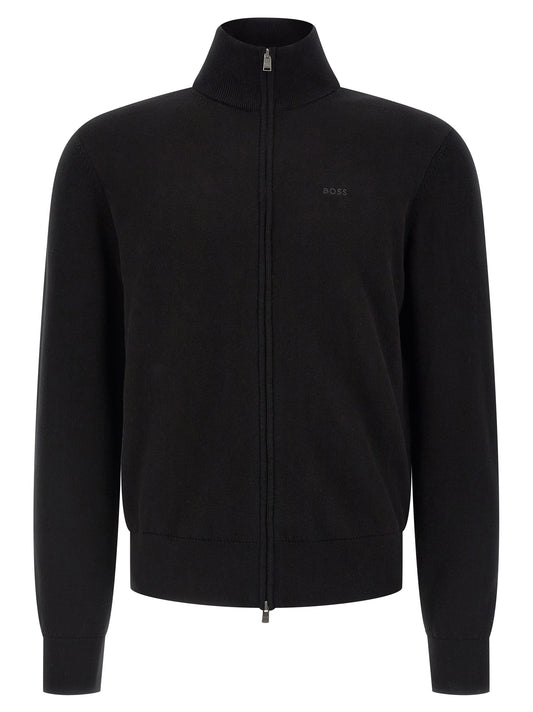 Hugo Boss Upalano Black Cotton Cardigan for Men