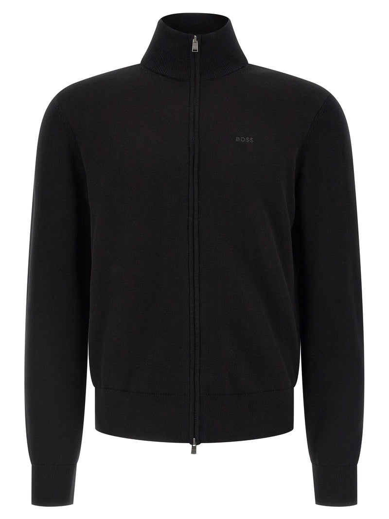 Hugo Boss Upalano Black Cotton Cardigan for Men