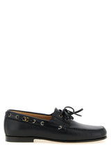 Valentino Garavani Black Buffalo Leather Slip-On Loafers