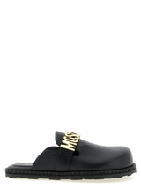 Moschino Black Calfskin Clogs for Women