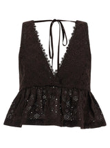 Chemisier en coton marron PINKO