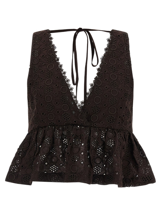 Chemisier en coton marron PINKO