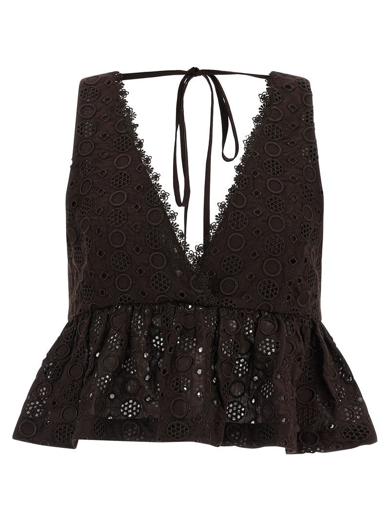 Chemisier en coton marron PINKO
