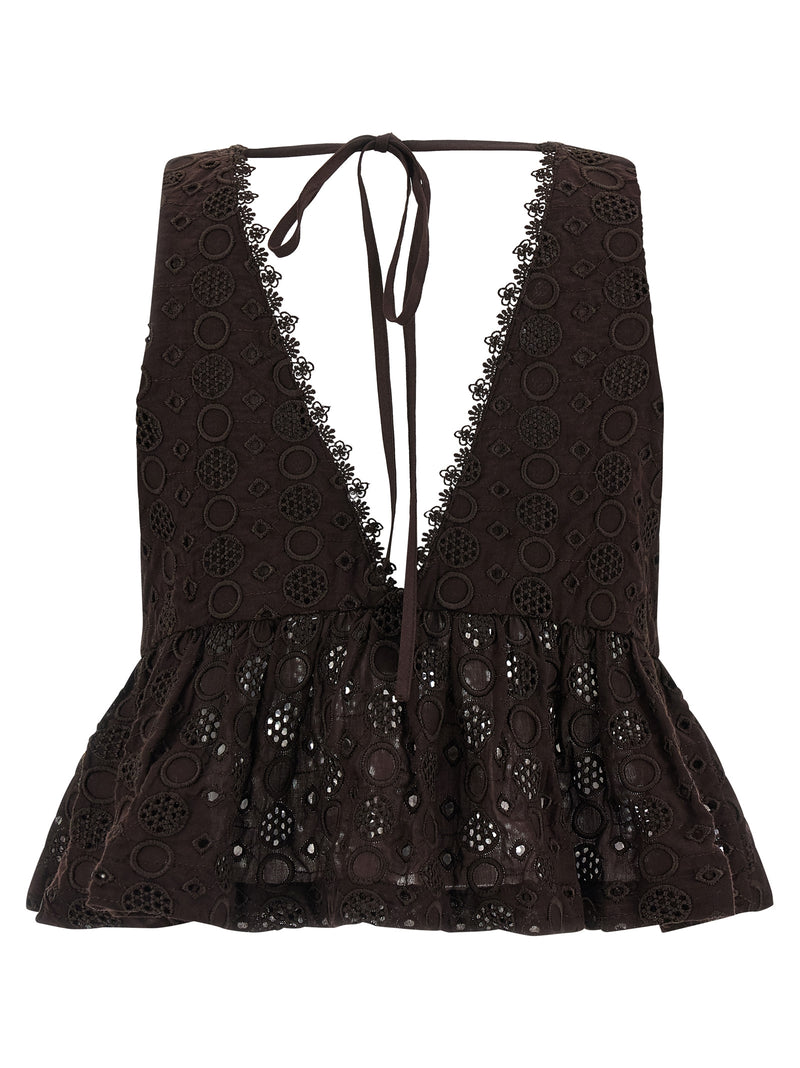 Chemisier en coton marron PINKO