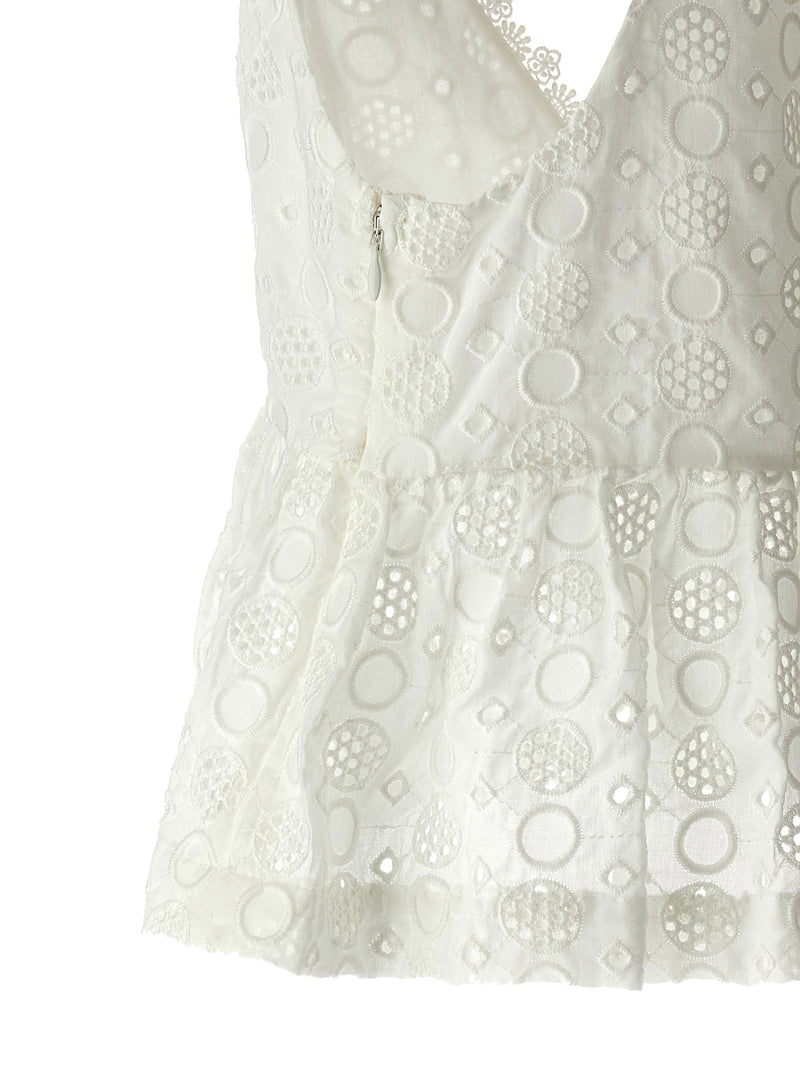 PINKO Kiersten White Cotton Sleeveless Cropped Top
