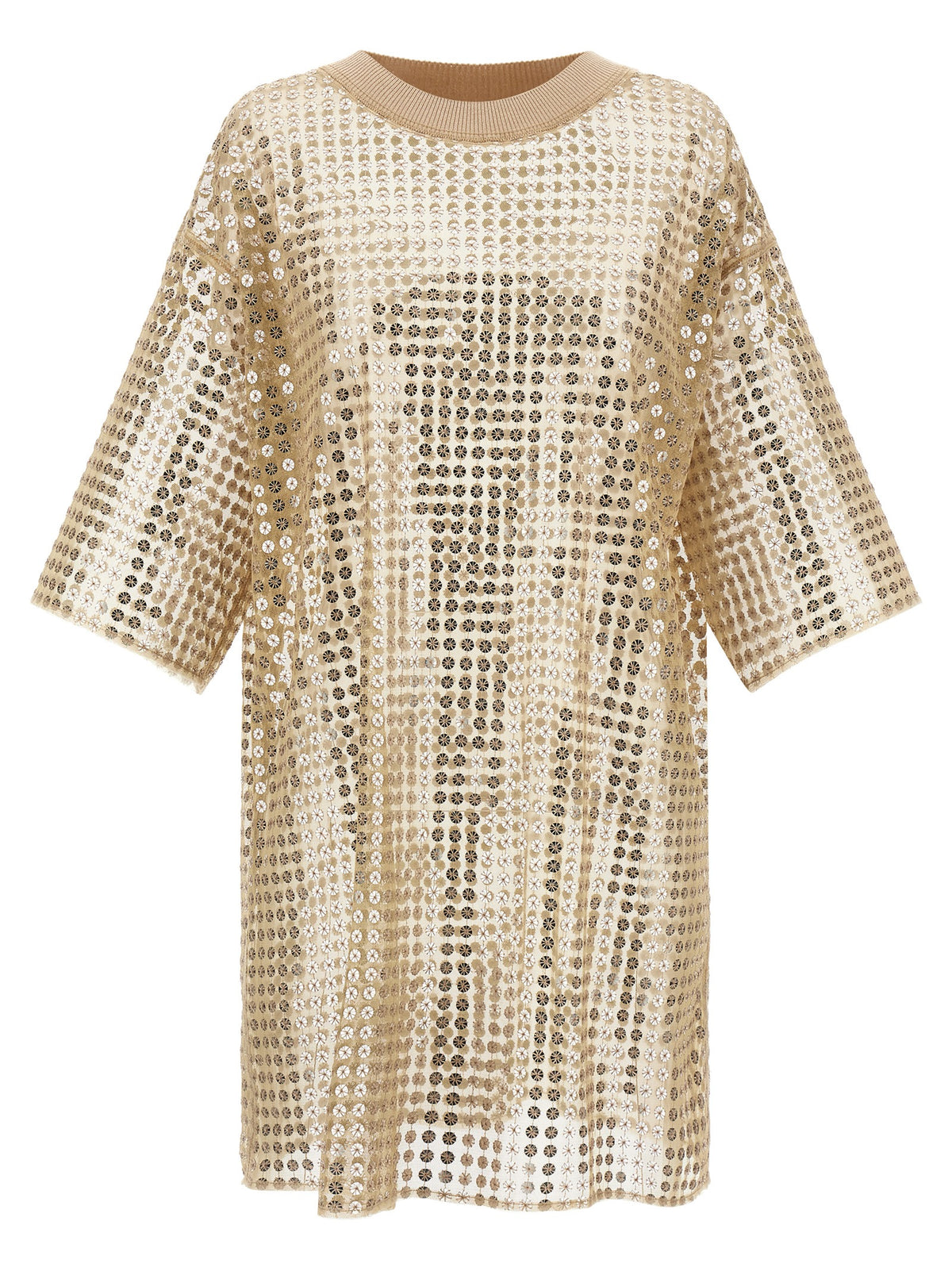 Robe Courte en Polyester Beige Fabiana Filippi