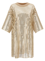 Robe Courte en Polyester Beige Fabiana Filippi