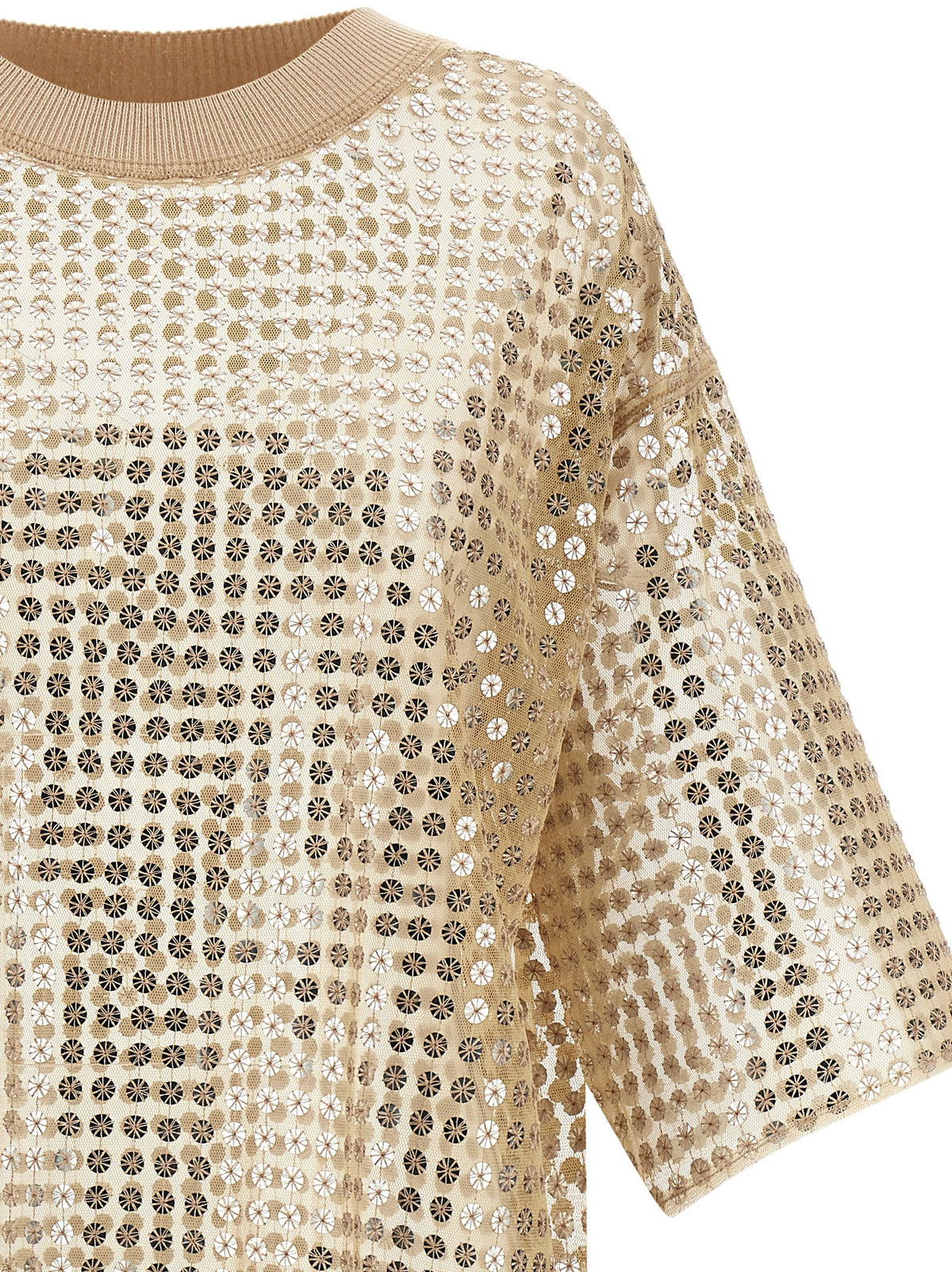 Robe Courte en Polyester Beige Fabiana Filippi