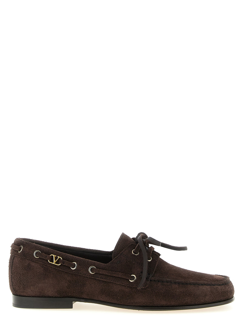 Valentino Garavani Brown Cowhide Slip-On Loafers for Men