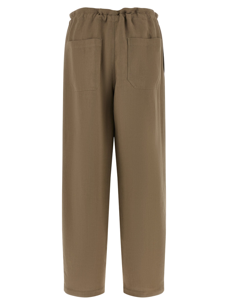 Brunello Cucinelli Pantalon décontracté en viscose beige