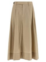 Brunello Cucinelli Beige Cotton Midi Skirt
