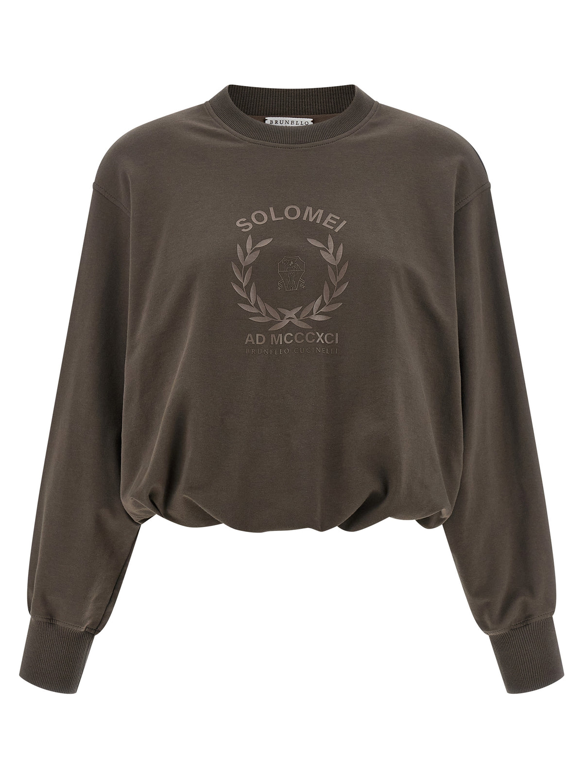 Sweat-shirt Brunello Cucinelli en coton marron