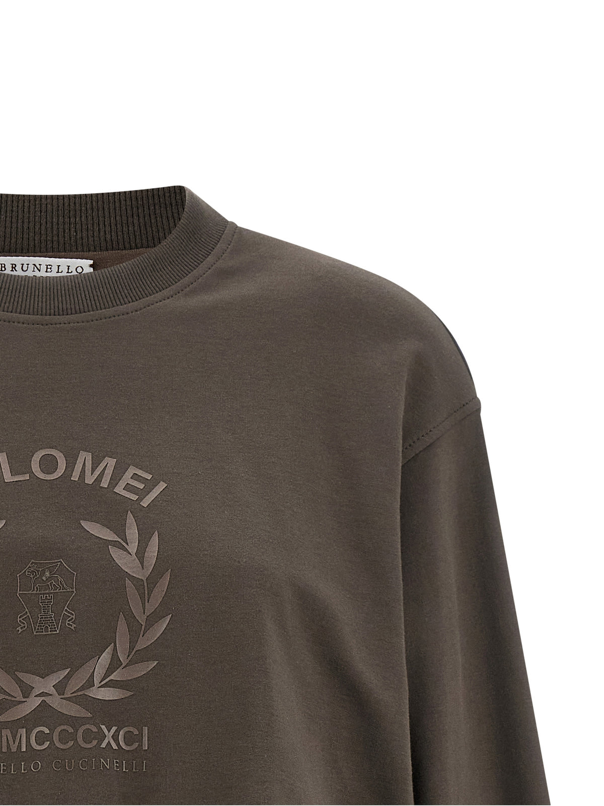 Sweat-shirt Brunello Cucinelli en coton marron