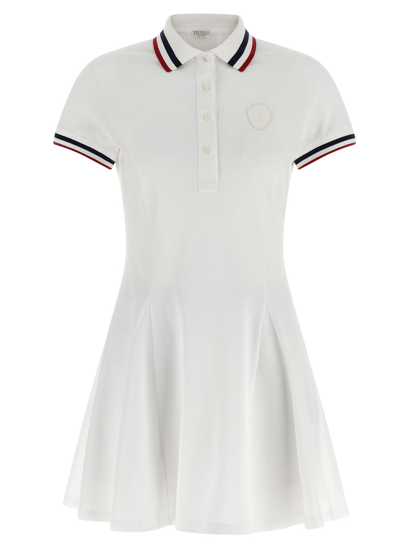 Robe courte en coton blanc Brunello Cucinelli