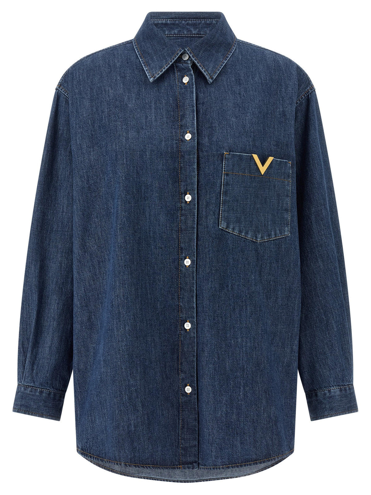 Valentino Garavani Blue Cotton Blouse for Women