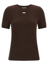 Entire Studios Brown Cotton T-Shirt - Lounge Ribbed Style