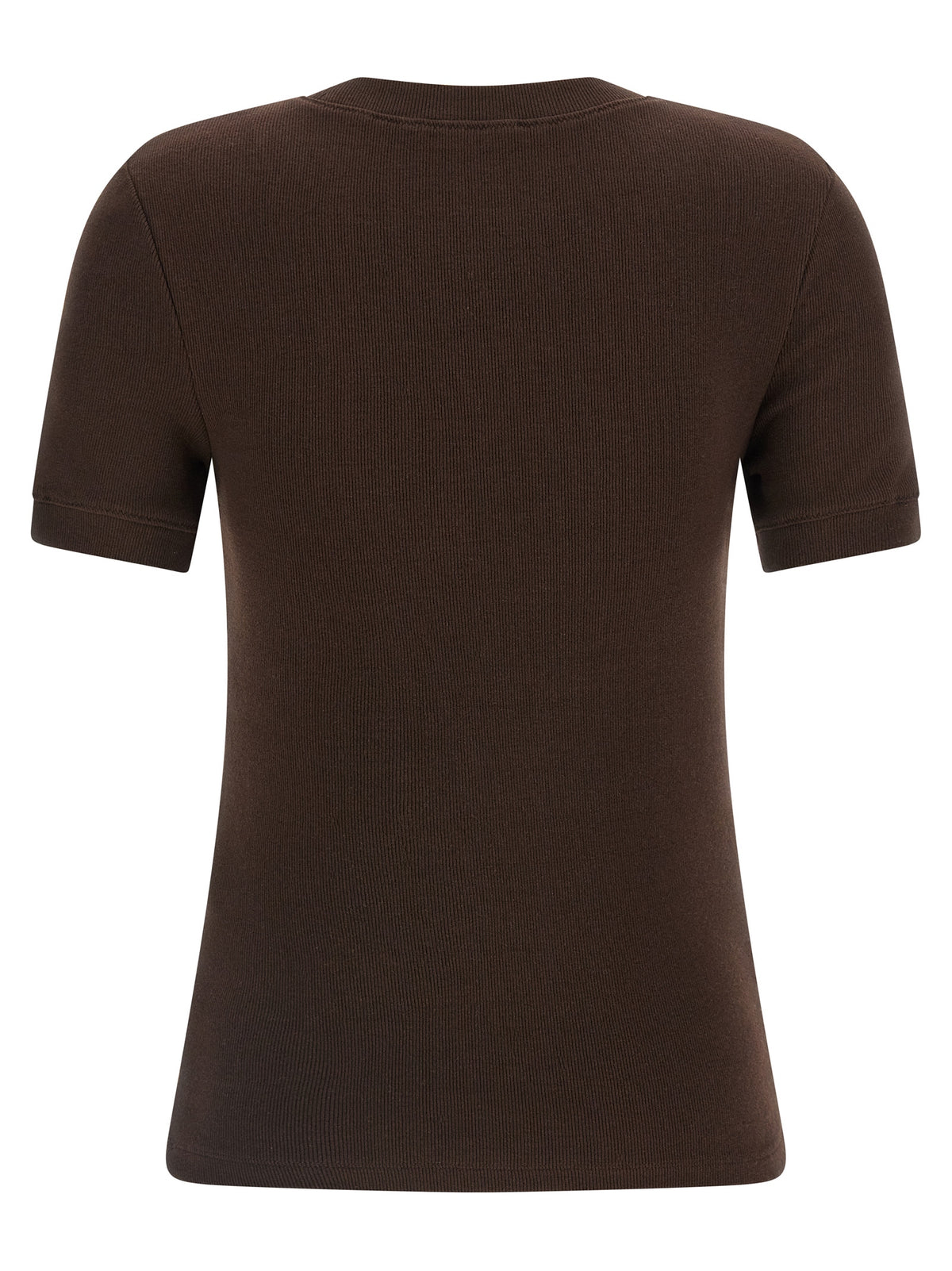 Entire Studios Brown Cotton T-Shirt - Lounge Ribbed Style