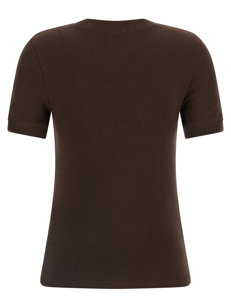 Entire Studios Lounge Brown Ribbed Cotton T-Shirt