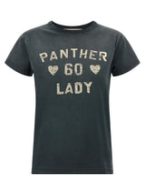 Valentino Garavani Gray Cotton T-Shirt with Panther Lady Print