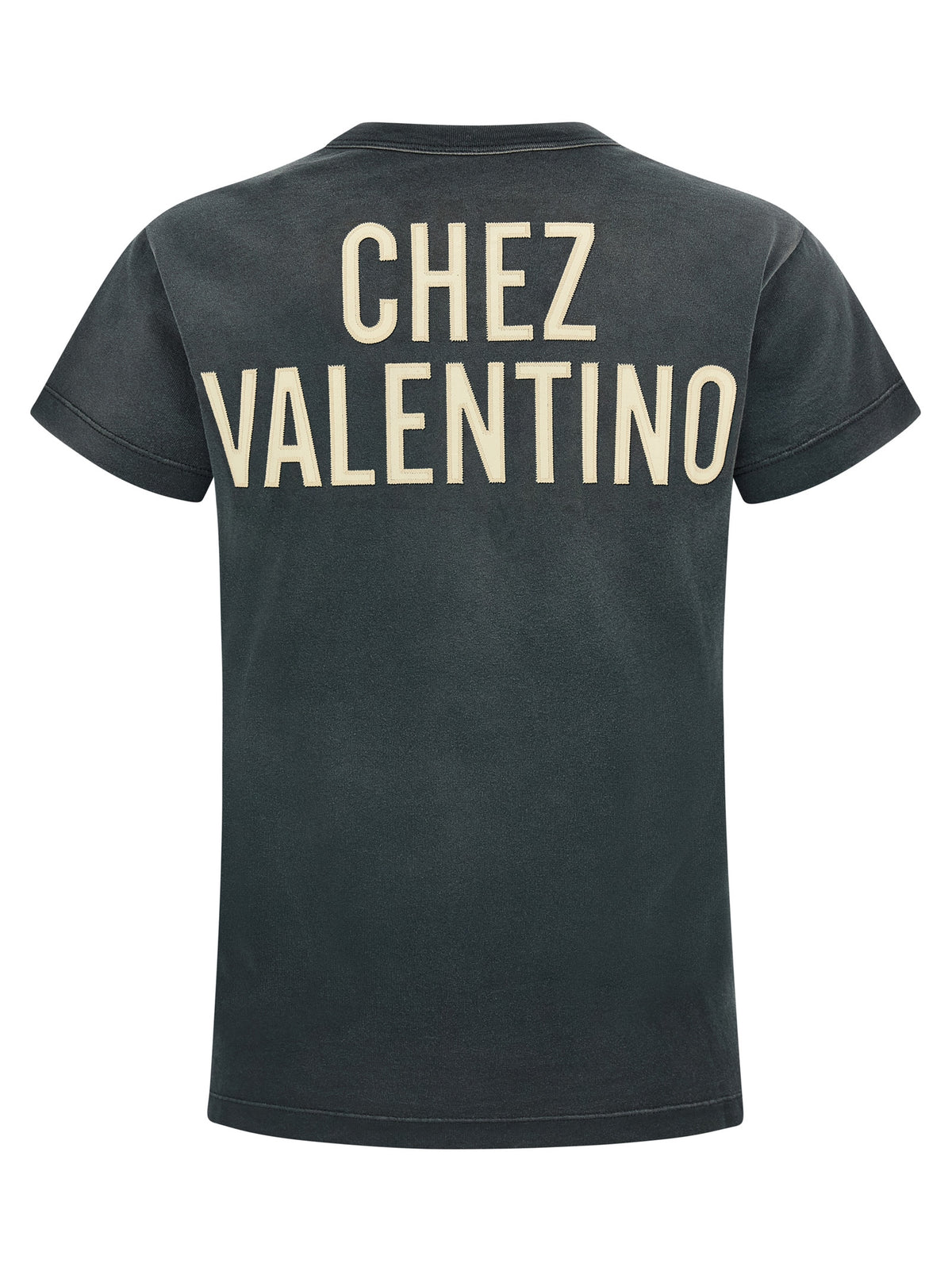 Valentino Garavani Gray Cotton T-Shirt with Panther Lady Print
