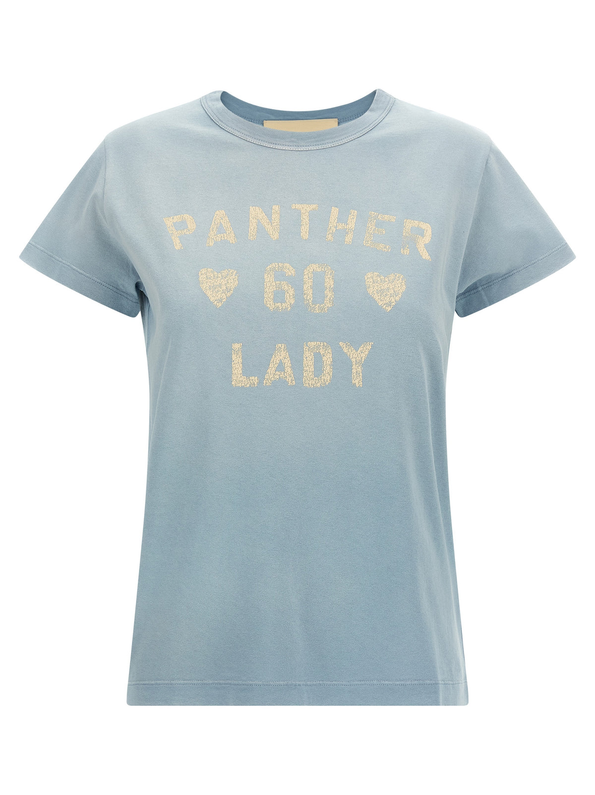 Valentino Garavani T-Shirt en Coton Bleu avec Imprimé Panther Lady