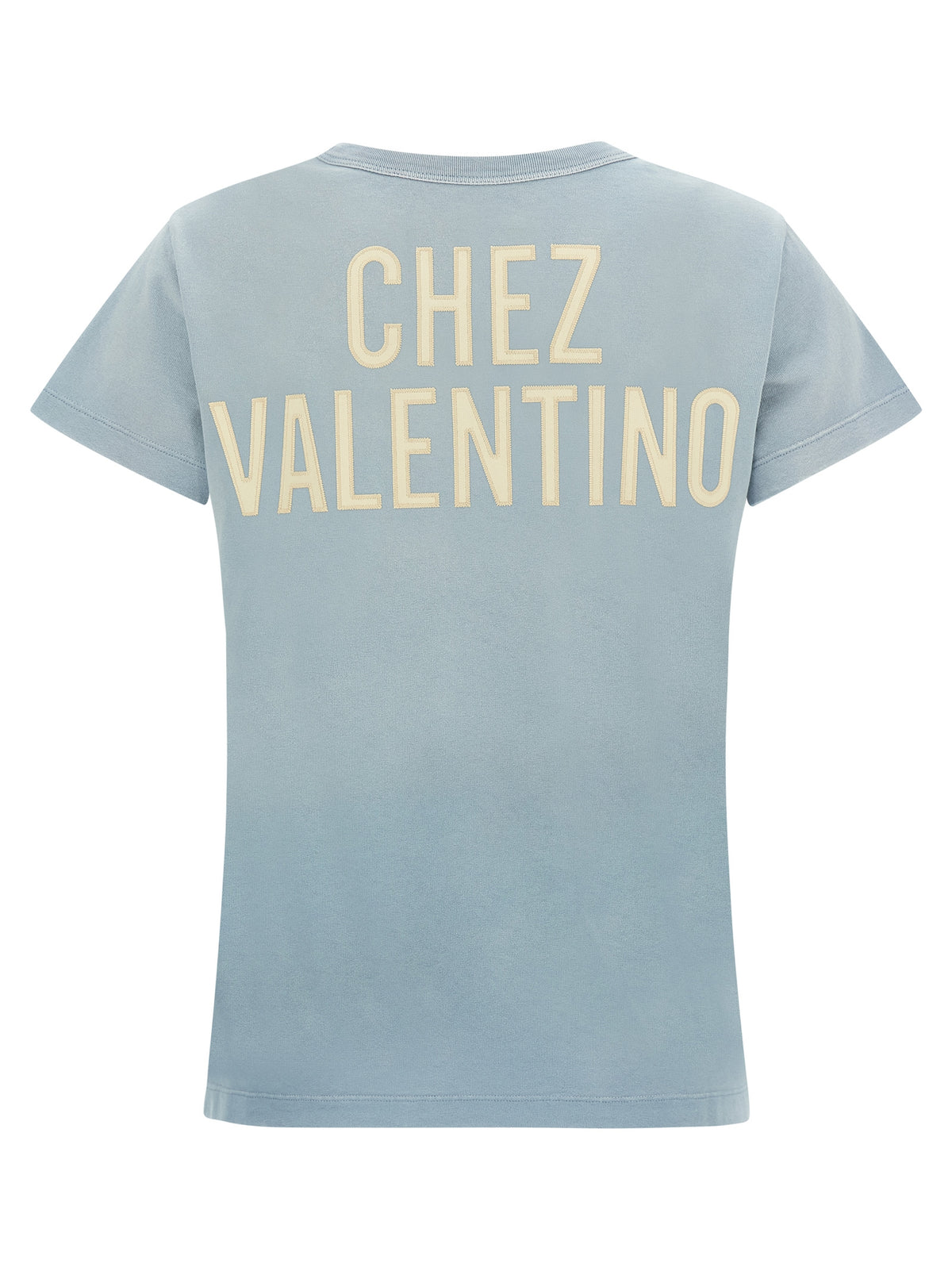 Valentino Garavani T-Shirt en Coton Bleu avec Imprimé Panther Lady