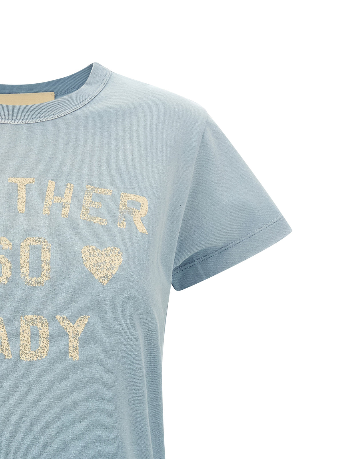 Valentino Garavani T-Shirt en Coton Bleu avec Imprimé Panther Lady