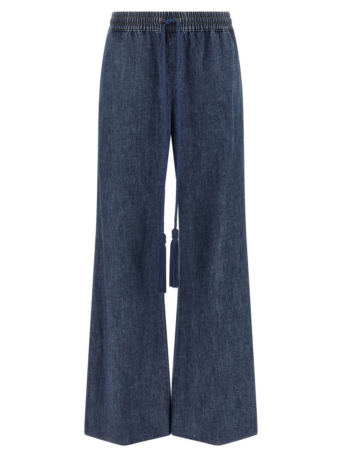 Valentino Garavani Blue Cotton Flared Jeans for Women