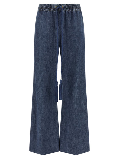 Valentino Garavani Blue Cotton Flared Jeans