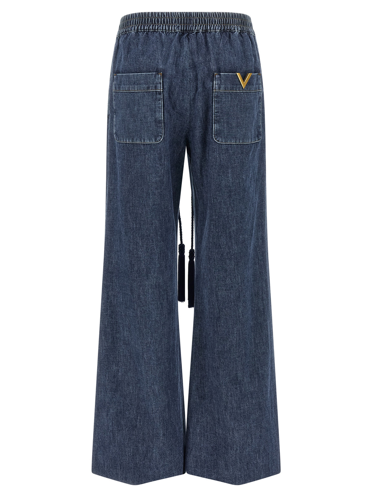 Valentino Garavani Blue Cotton Flared Jeans for Women