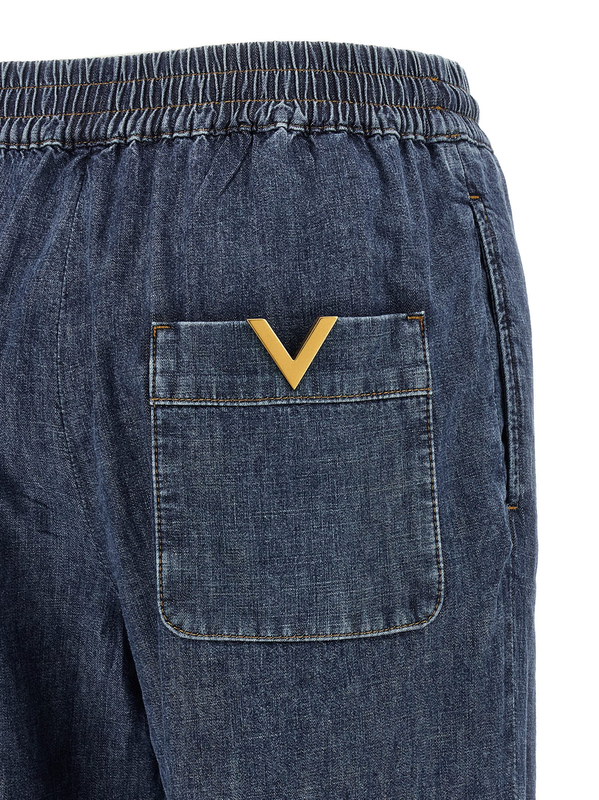 Valentino Garavani Blue Cotton Flared Jeans for Women