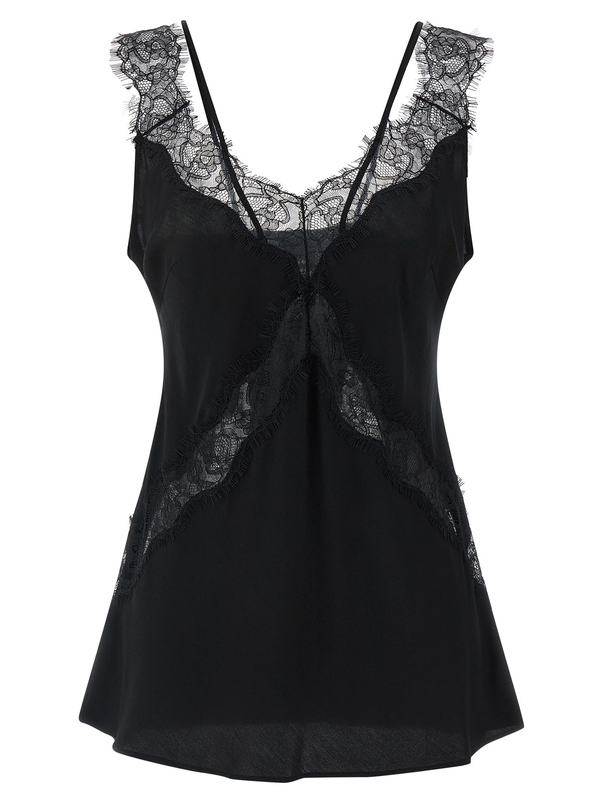 T-shirt sans manches en viscose noire PINKO