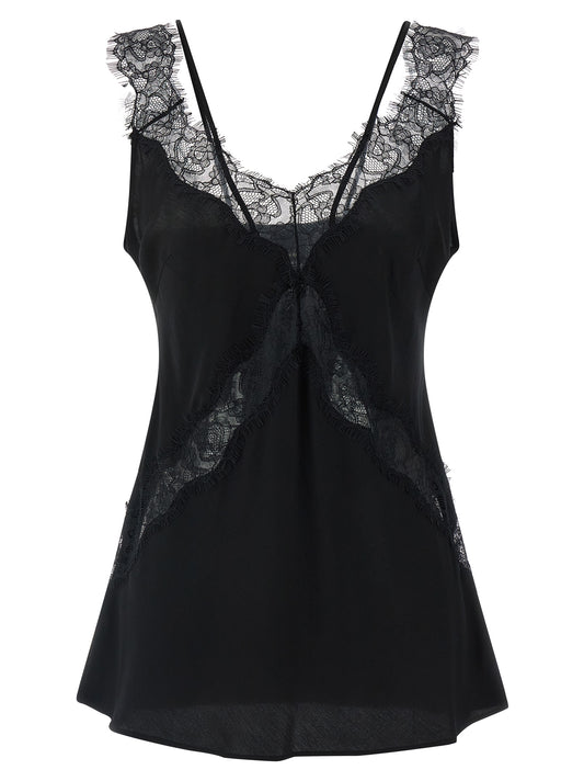 T-shirt sans manches en viscose noire PINKO