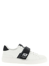 Baskets basses bicolores en cuir de veau Balmain