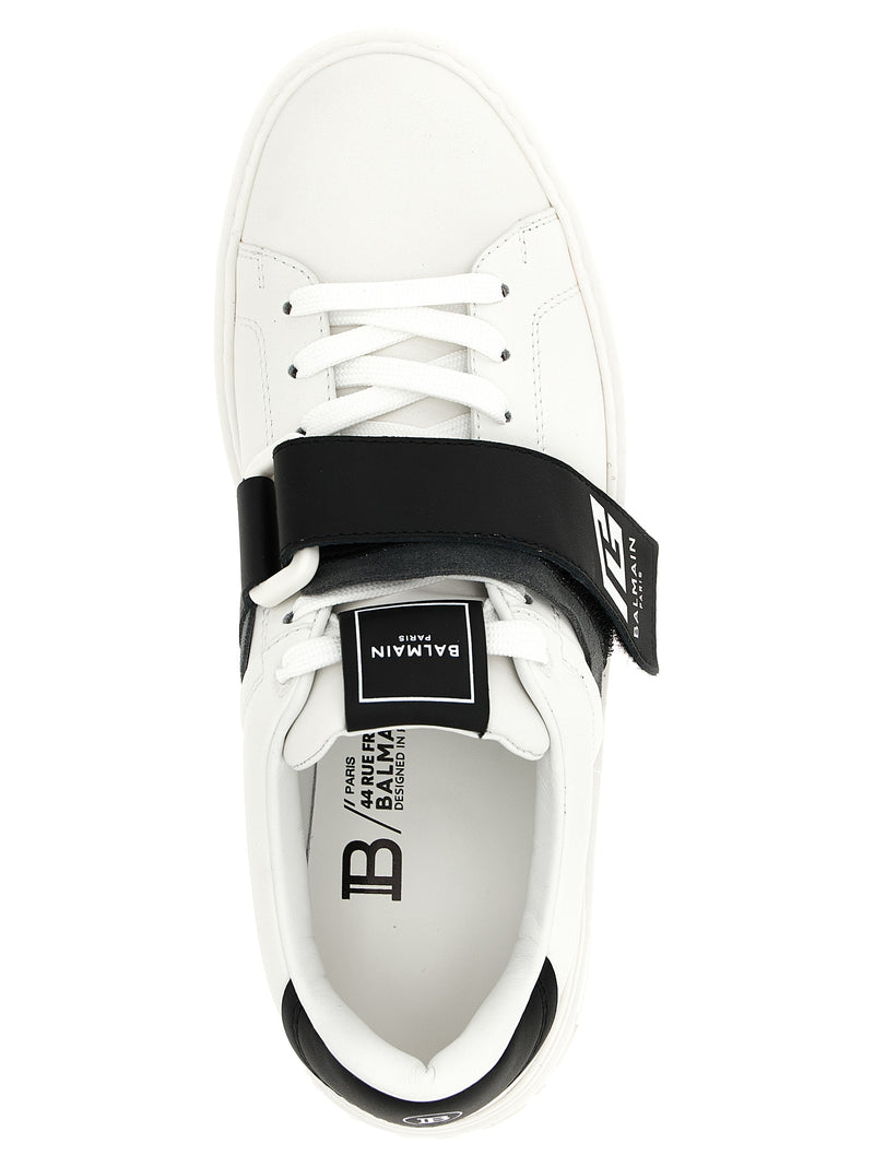 Baskets basses bicolores en cuir de veau Balmain