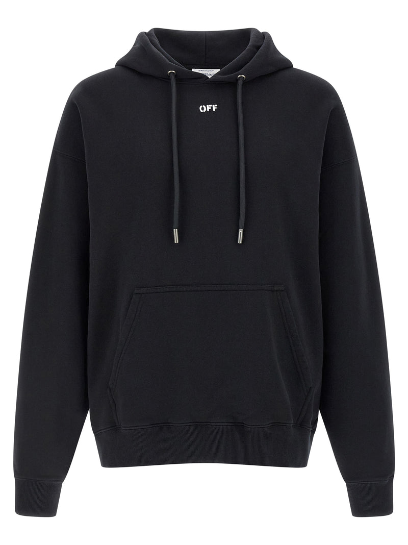 Off-White Black Cotton Sweatshirt with Logo Print