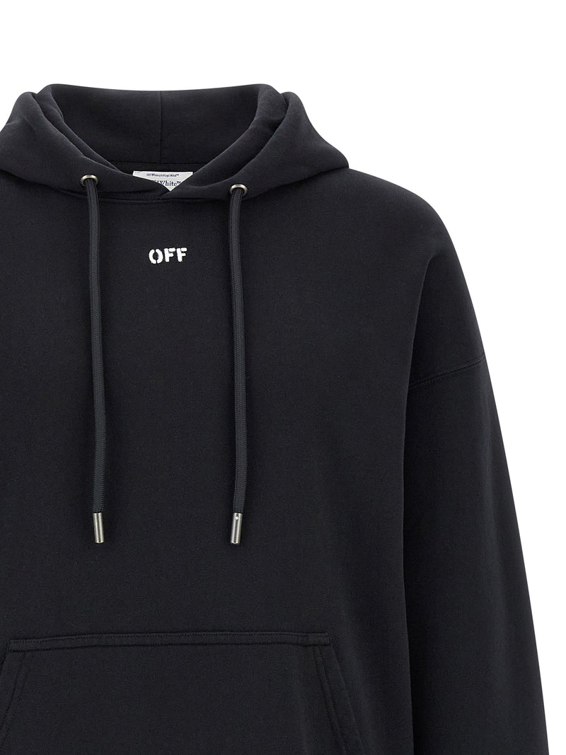 Off-White Black Cotton Sweatshirt with Logo Print
