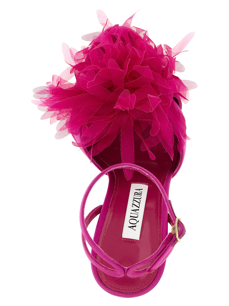 Sandales Aquazzura fuchsia en textile à talon aiguille