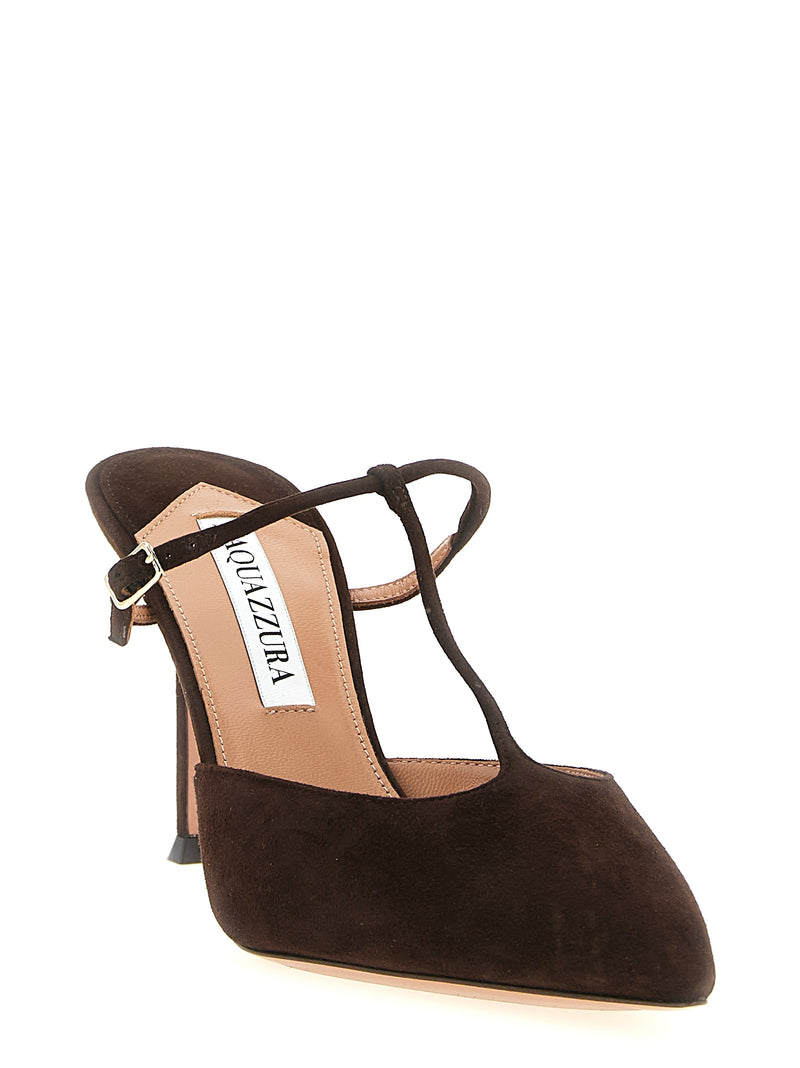 Escarpins Aquazzura en peau de chèvre marron à talons hauts