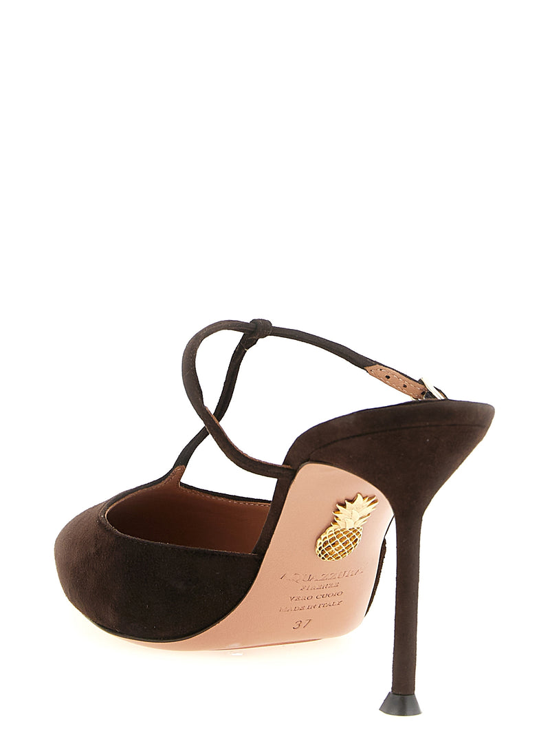 Escarpins Aquazzura en peau de chèvre marron à talons hauts
