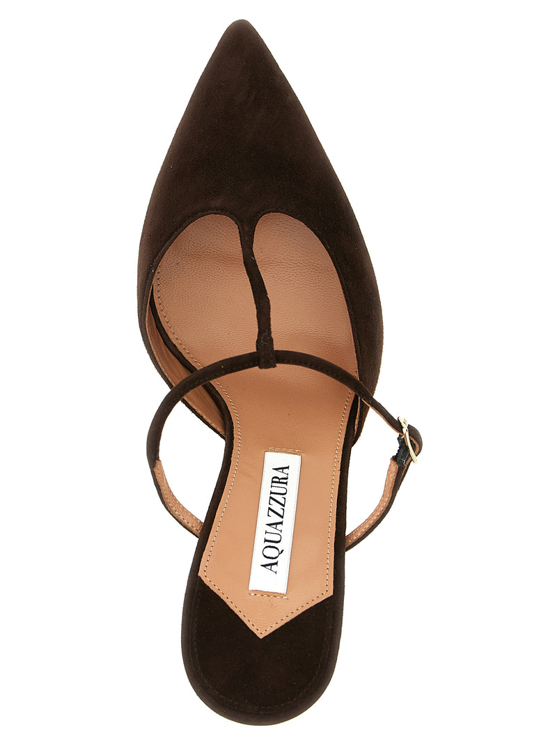 Escarpins Aquazzura en peau de chèvre marron à talons hauts