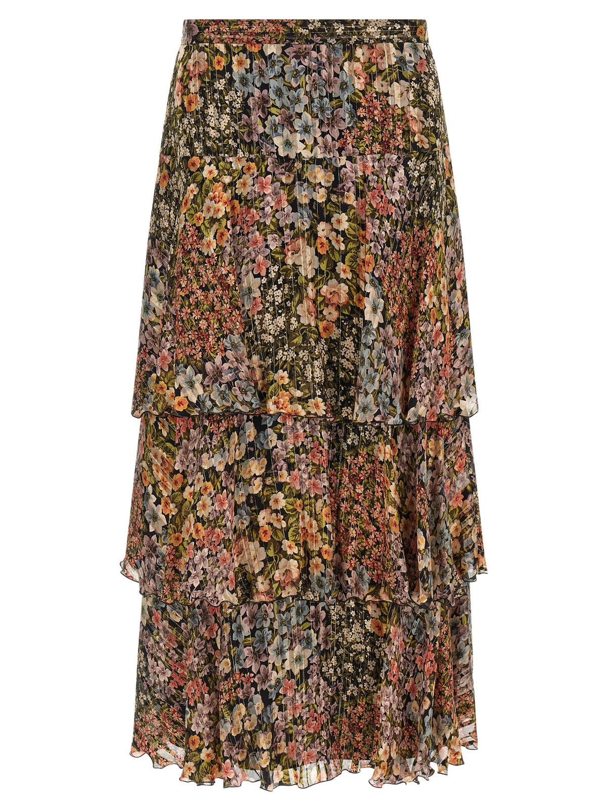 Valentino Garavani Multicolor Silk Midi Skirt