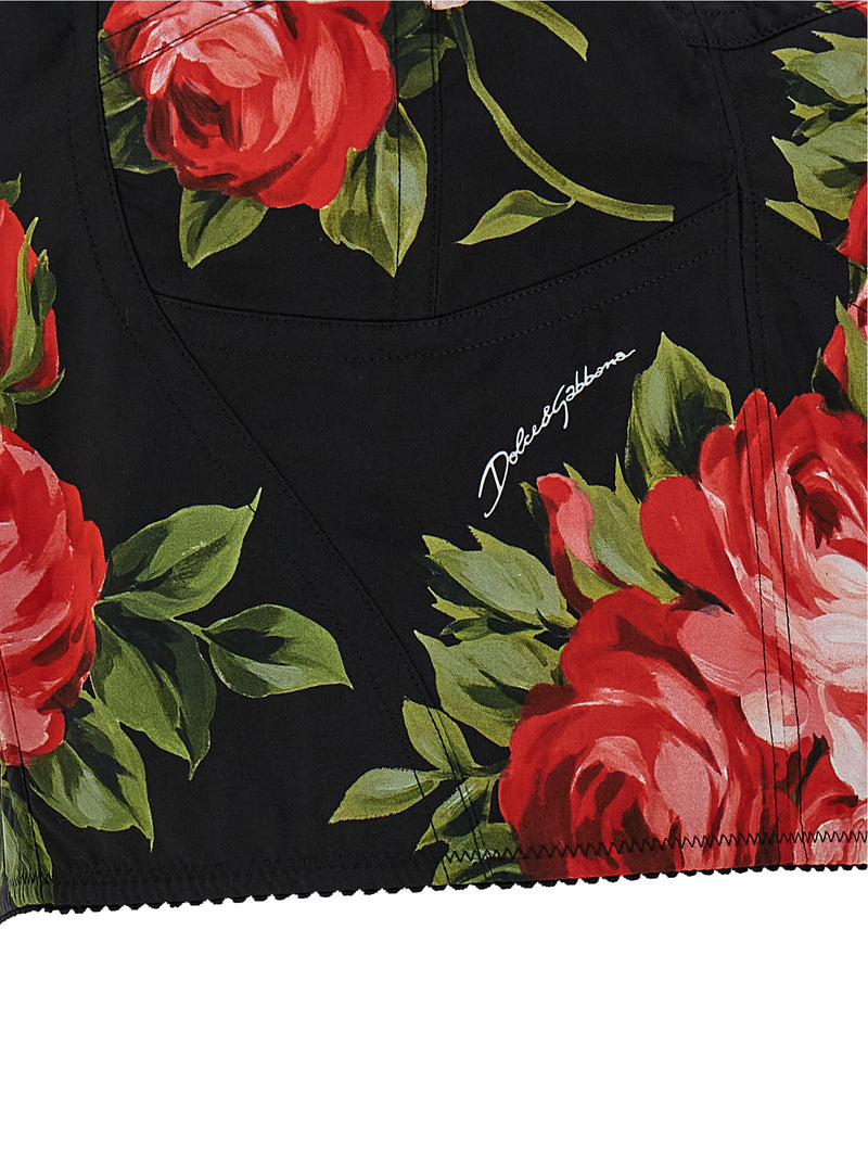 Dolce & Gabbana Black Cotton Bustier Tank Top
