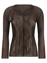 Issey Miyake Brown Polyester Blouse