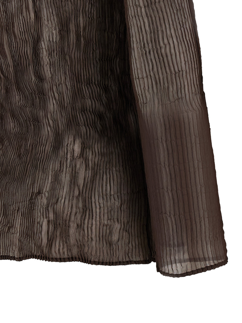 Chemisier Issey Miyake en polyester marron
