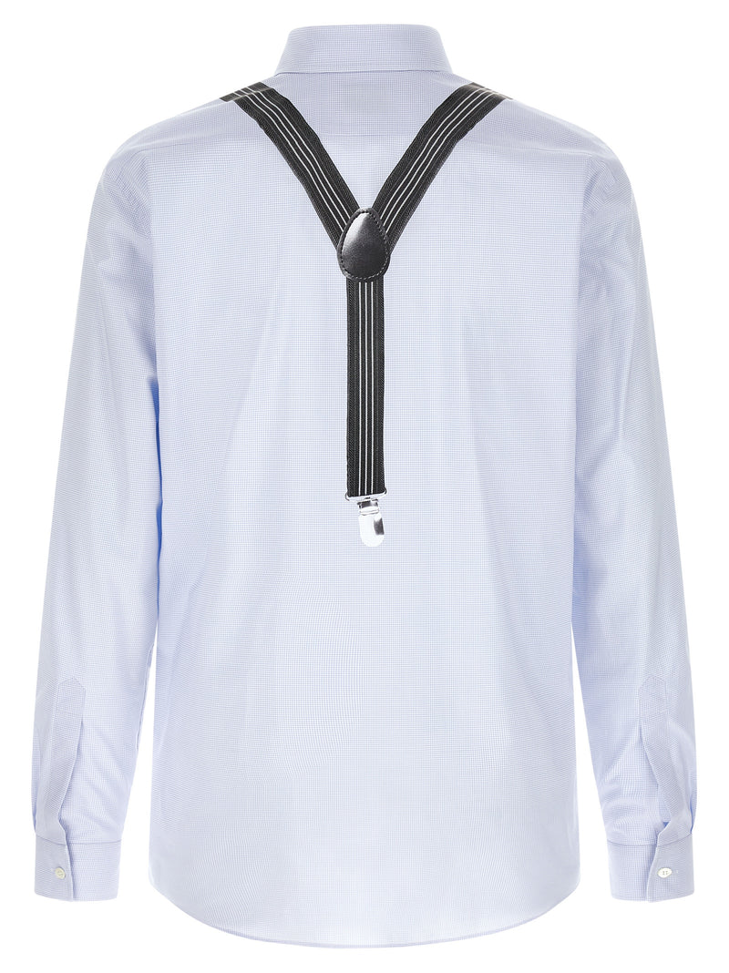 Moschino Blue Cotton Blouse with Trompe-l’œil Print