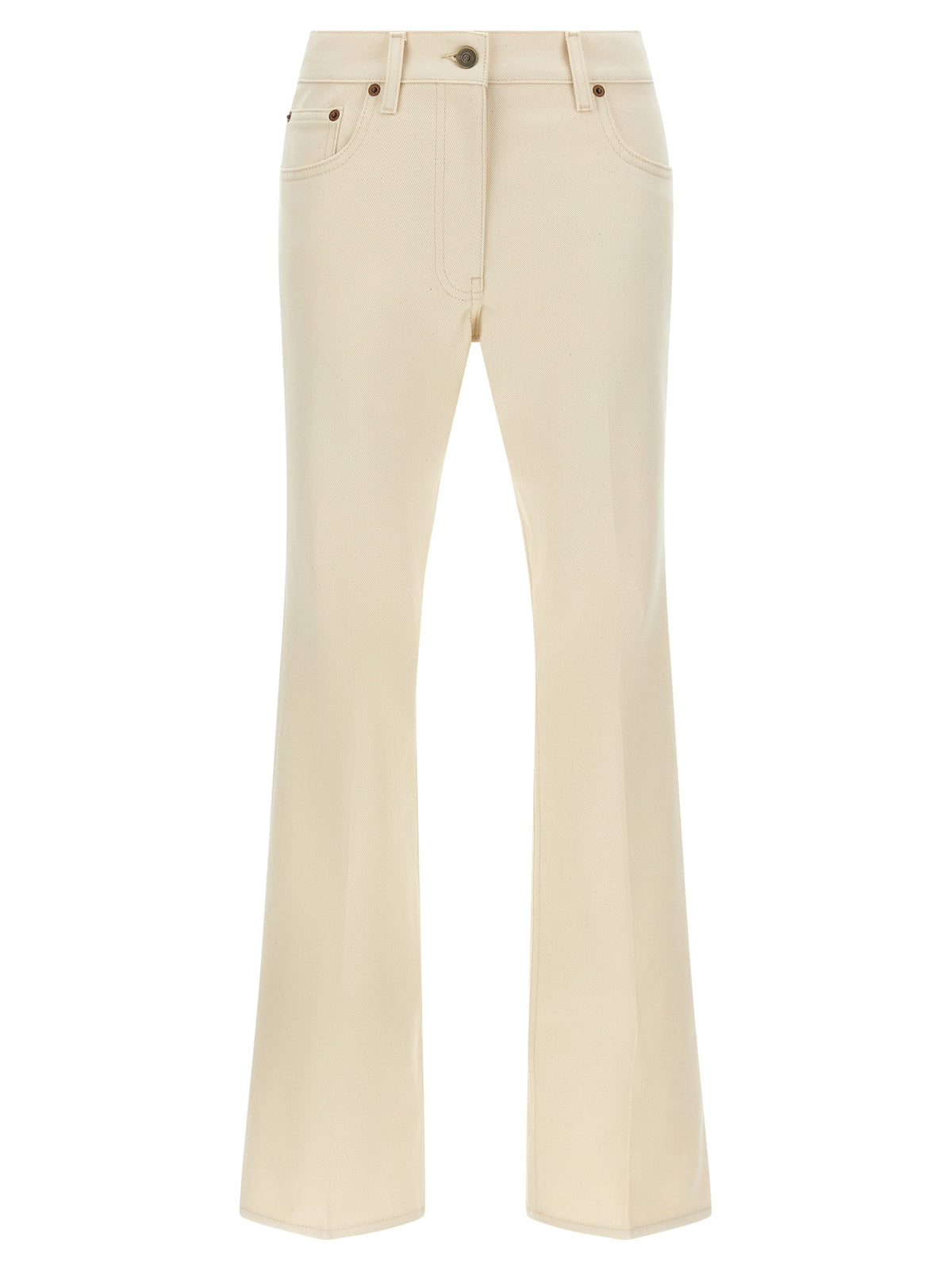 Valentino Garavani Beige Cotton Flared Jeans