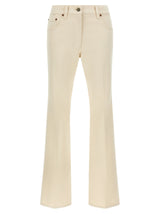 Valentino Garavani Beige Cotton Flared Jeans