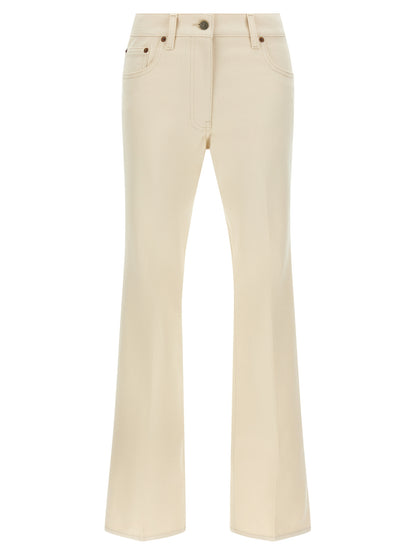Valentino Garavani Beige Cotton Flared Jeans